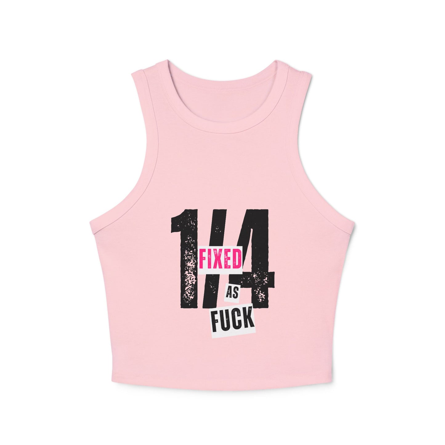 Fixed as Fuck Women's Micro Rib Racer Tank Top - Stylish & Edgy Summer Wear