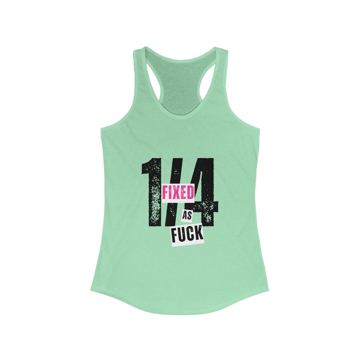 Funny Fixed as F*** Racerback Tank for Women – Perfect for Workouts & Casual Outings