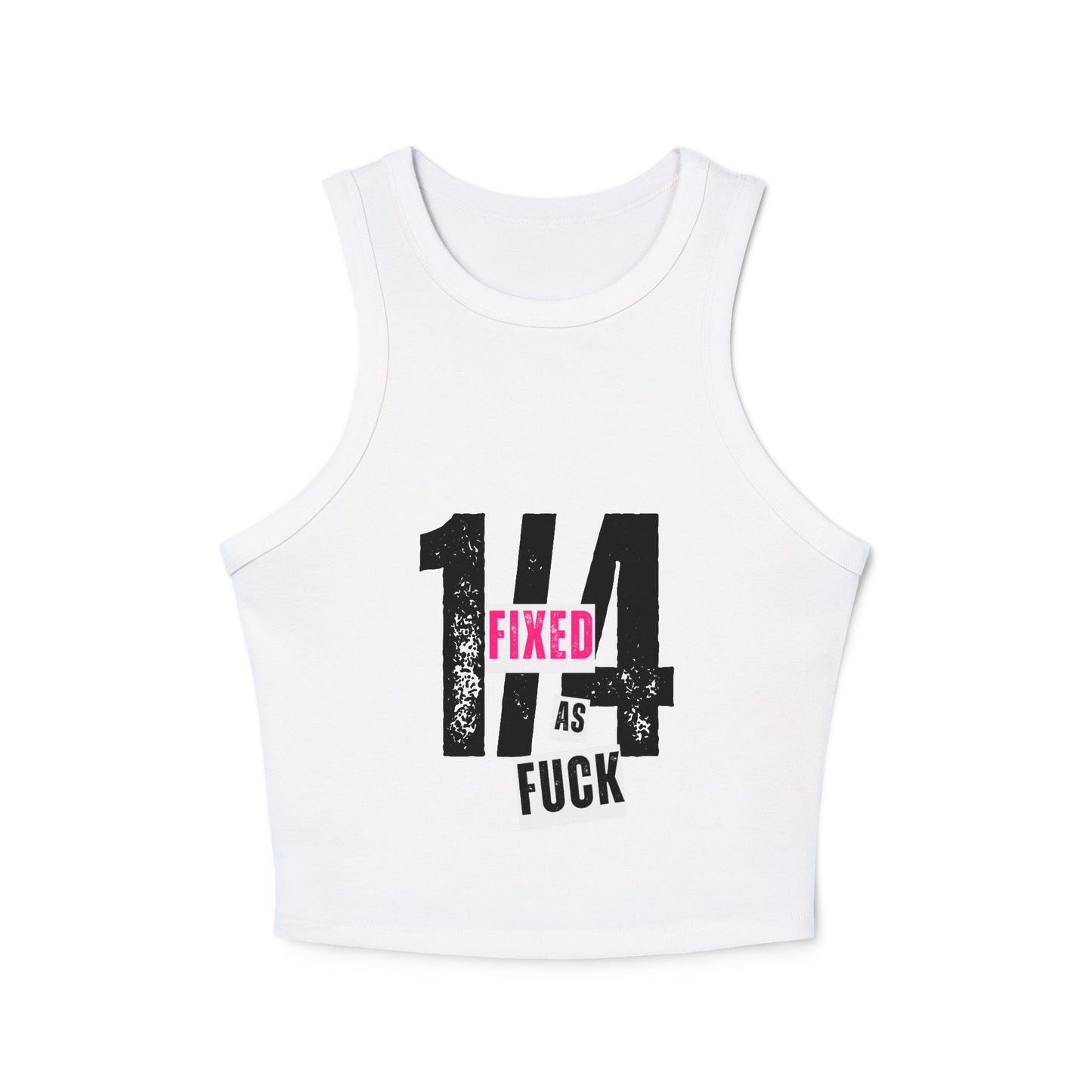 Fixed as Fuck Women's Micro Rib Racer Tank Top - Stylish & Edgy Summer Wear