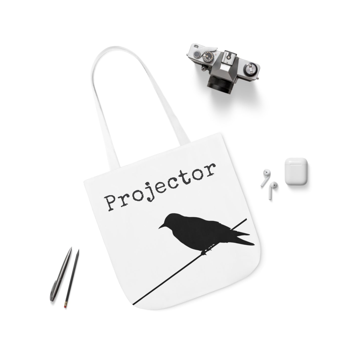 Projector Bird On Wire Canvas Tote Bag