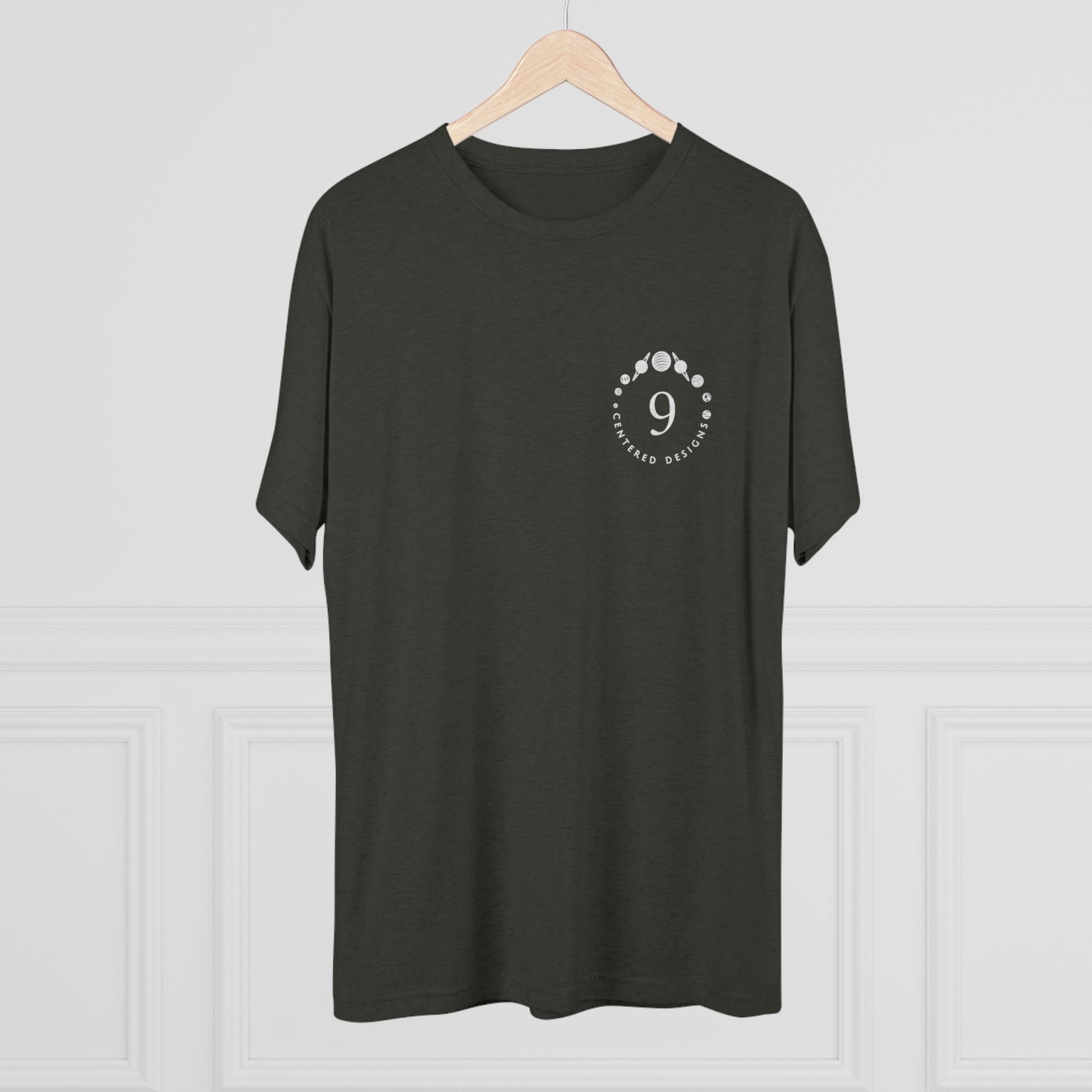 Unisex 9 Centered Designs Logo Tri-Blend Crew Tee