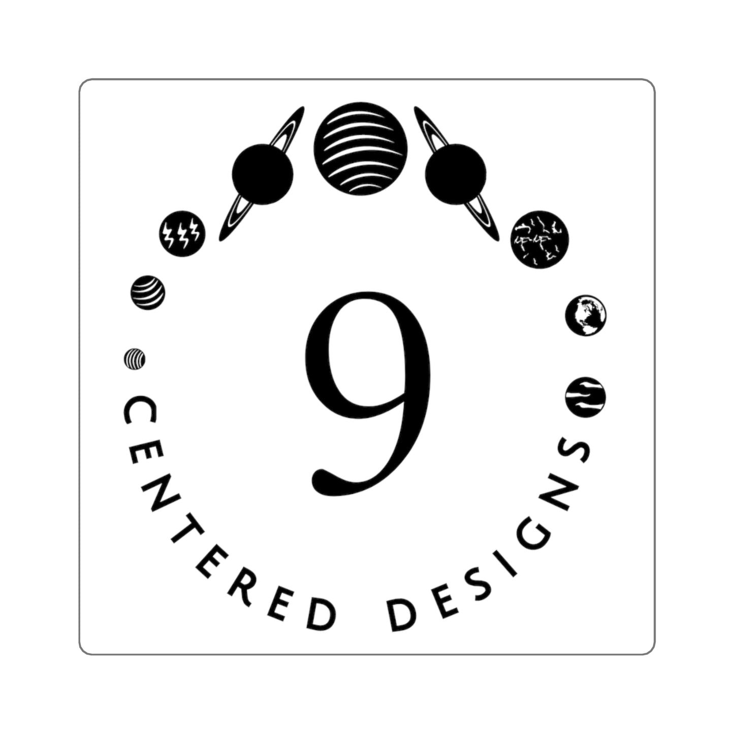 9 Centered Designs Logo Sticker