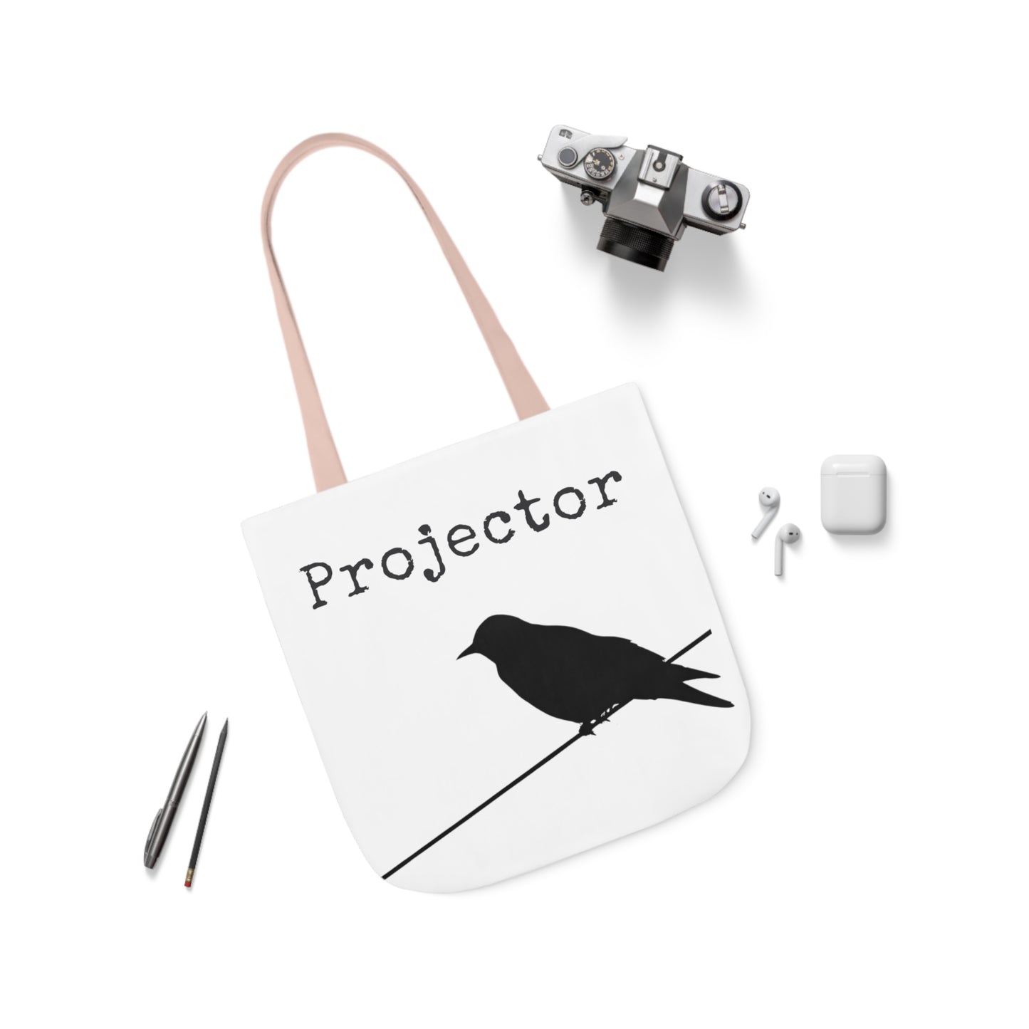 Projector Bird On Wire Canvas Tote Bag