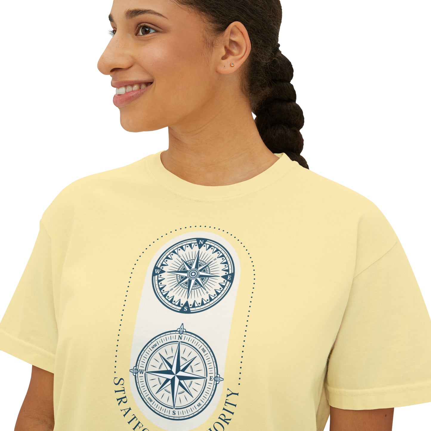 Strategy and Authority with Compass Women's Boxy Tee