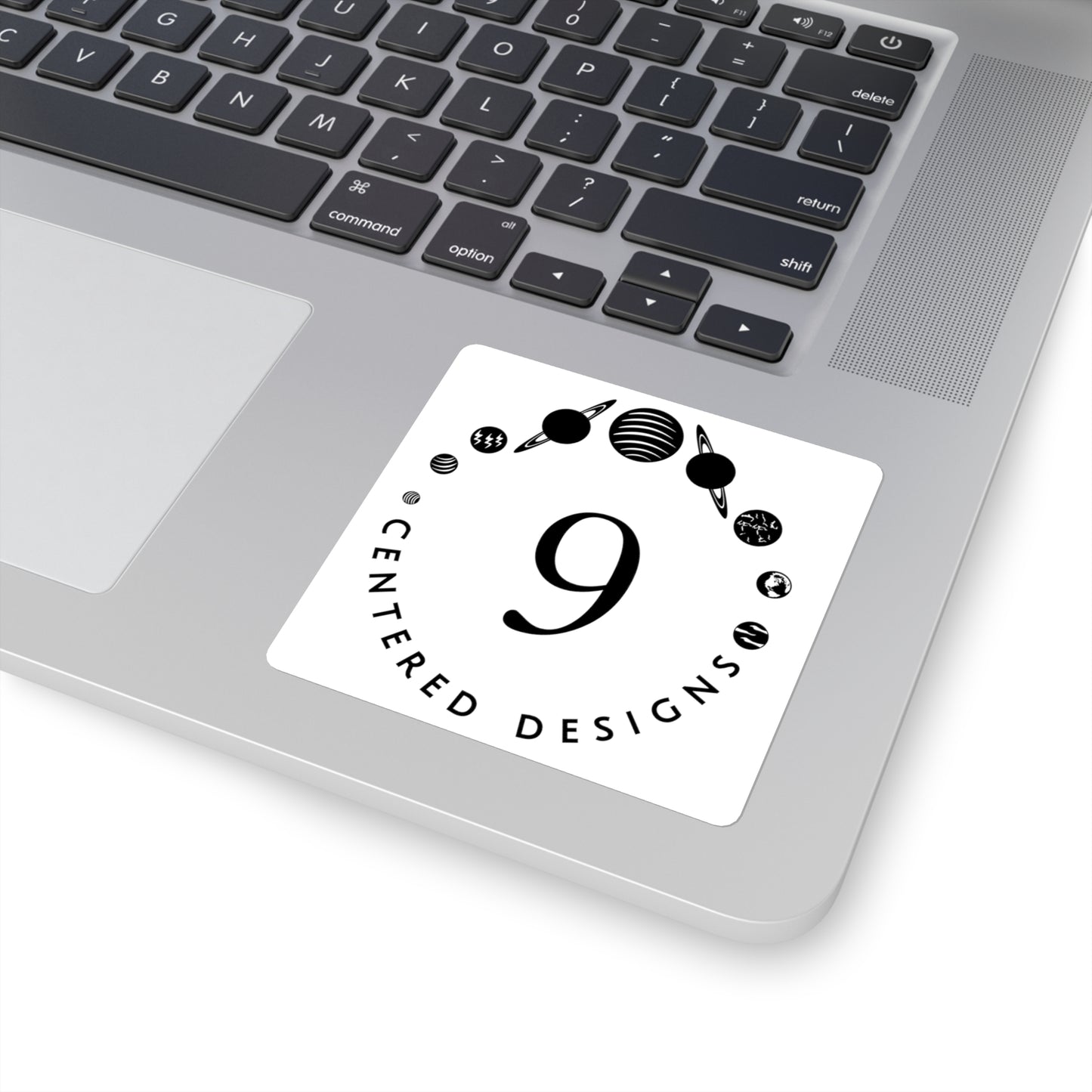 9 Centered Designs Logo Sticker