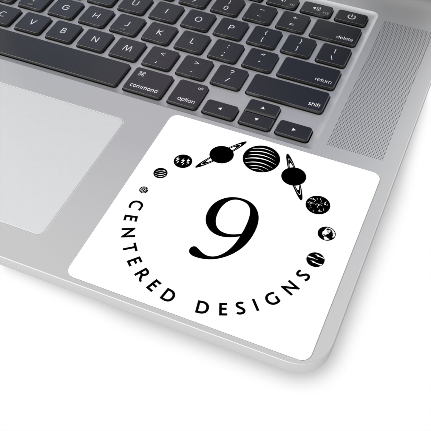 9 Centered Designs Logo Sticker