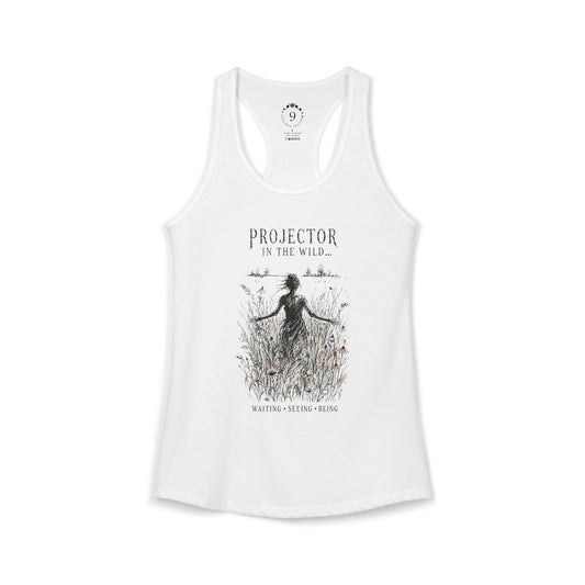 Projector in the Wild Women’s Racerback Tank — Waiting, Seeing, Being