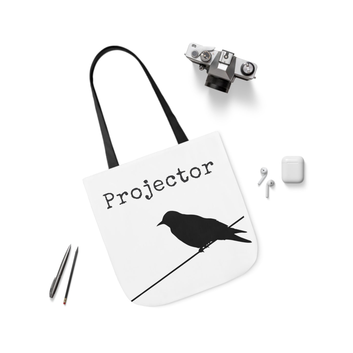 Projector Bird On Wire Canvas Tote Bag