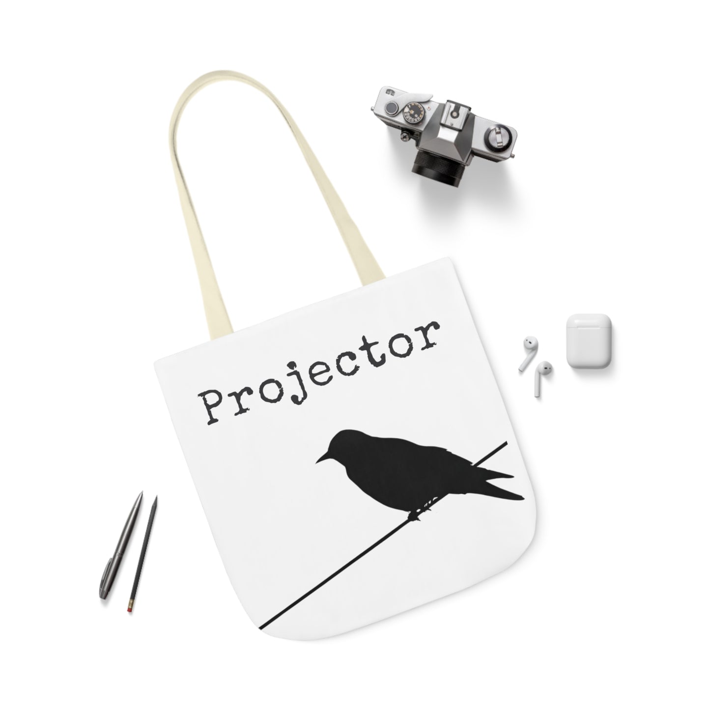 Projector Bird On Wire Canvas Tote Bag