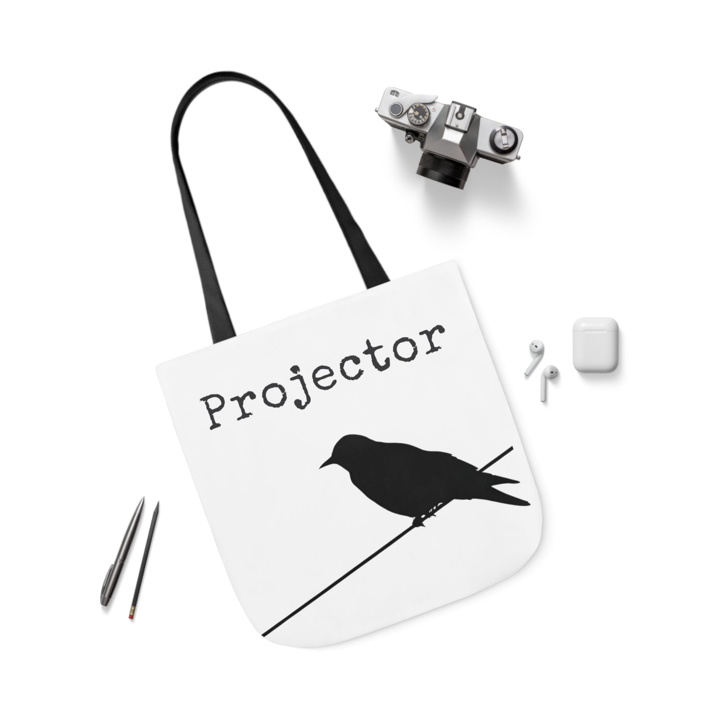 Projector Bird On Wire Canvas Tote Bag