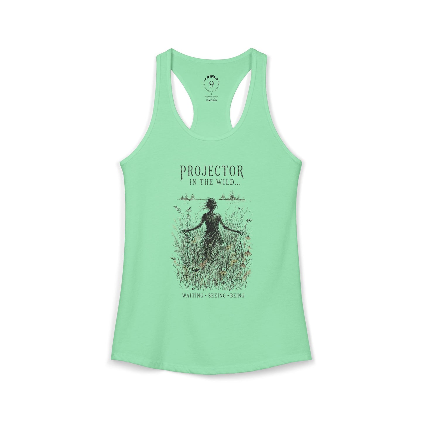 Projector in the Wild Women’s Racerback Tank — Waiting, Seeing, Being