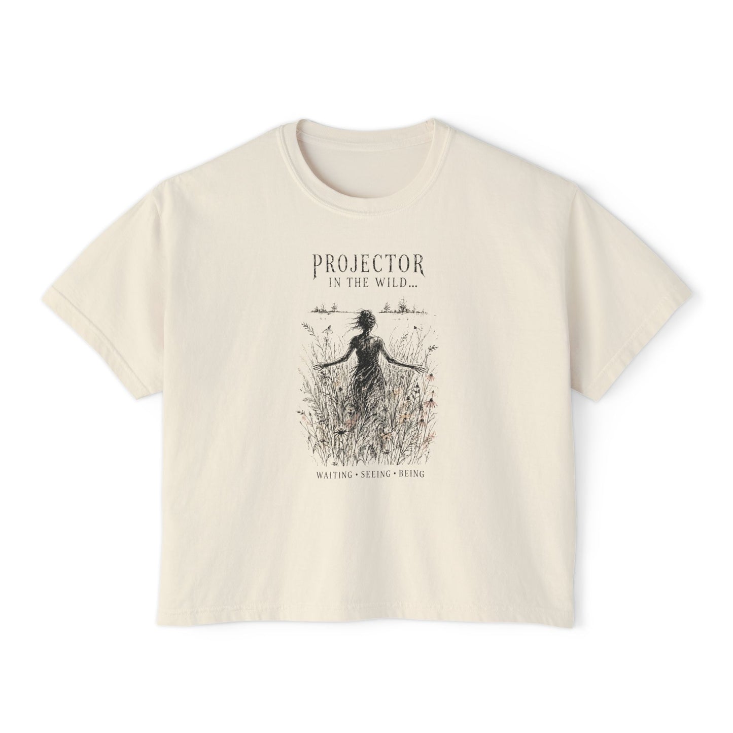Projector in the Wild Crop Top ~ Waiting, Seeing, Being