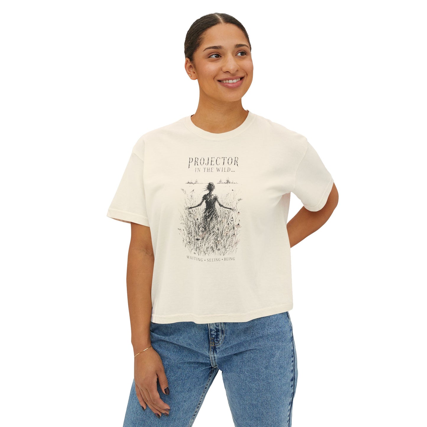 Projector in the Wild Crop Top ~ Waiting, Seeing, Being