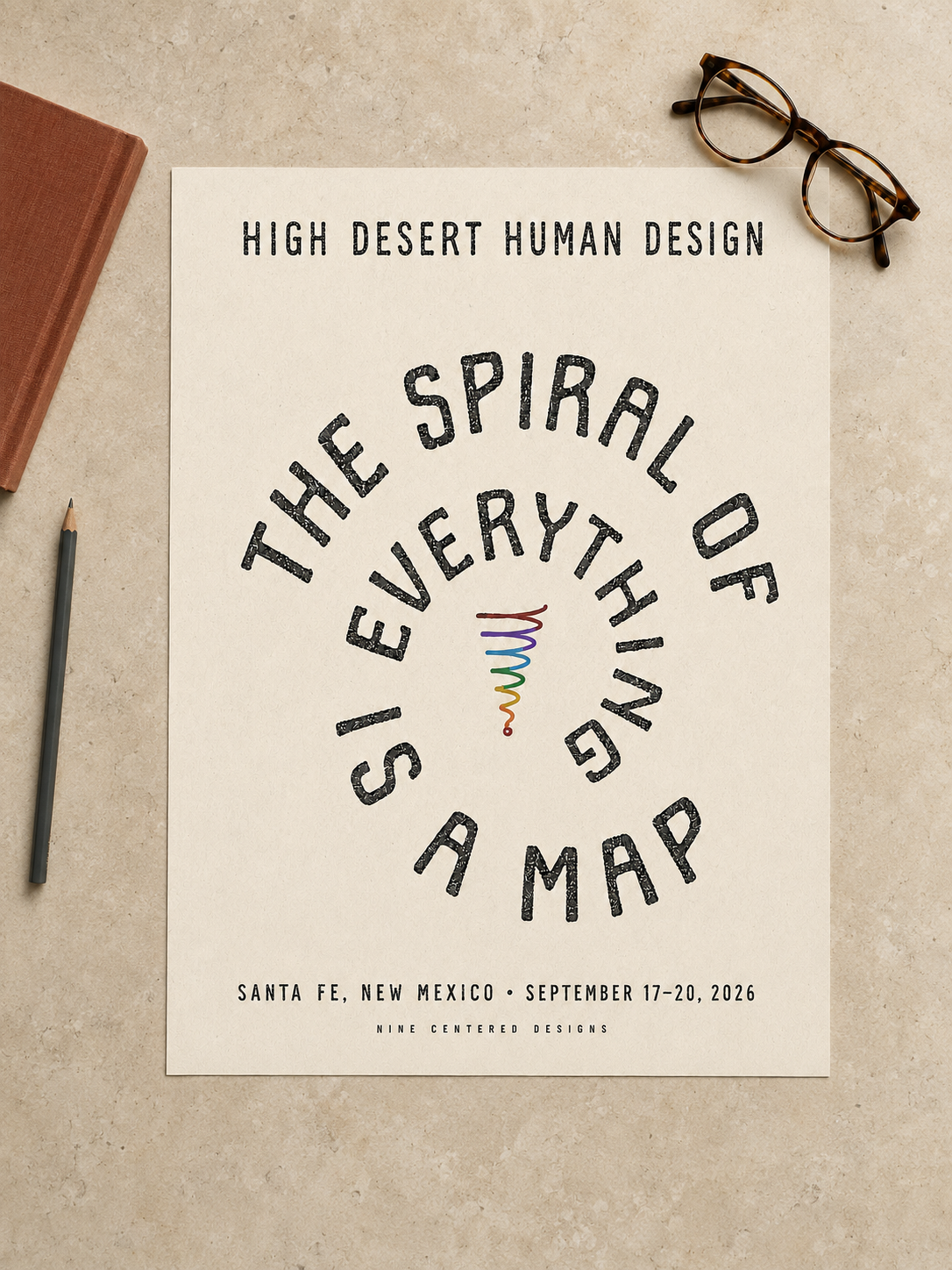 The Spiral of Everything Is a Map — High Desert Human Design 18×24 Art Print