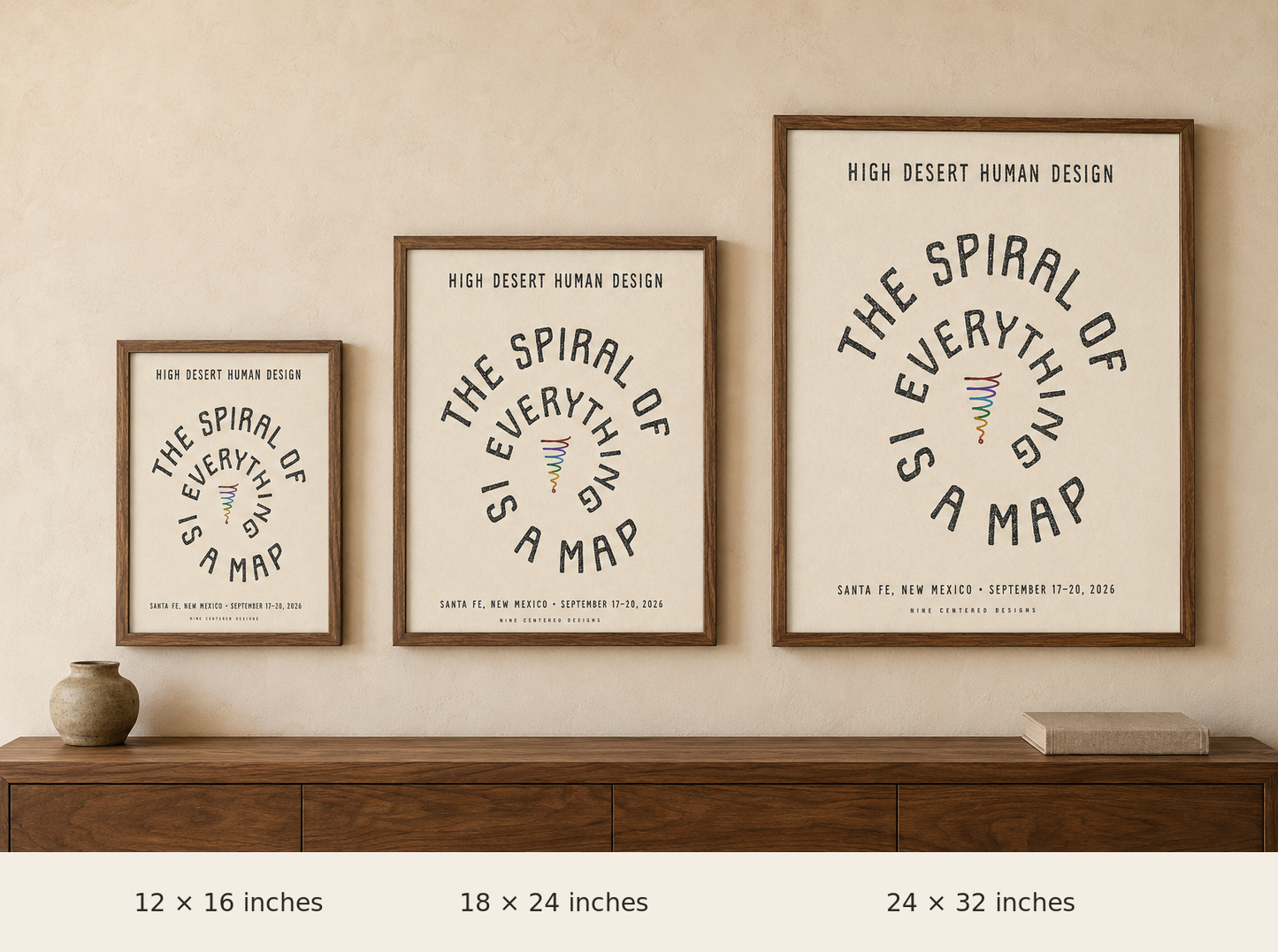 The Spiral of Everything Is a Map — High Desert Human Design 18×24 Art Print