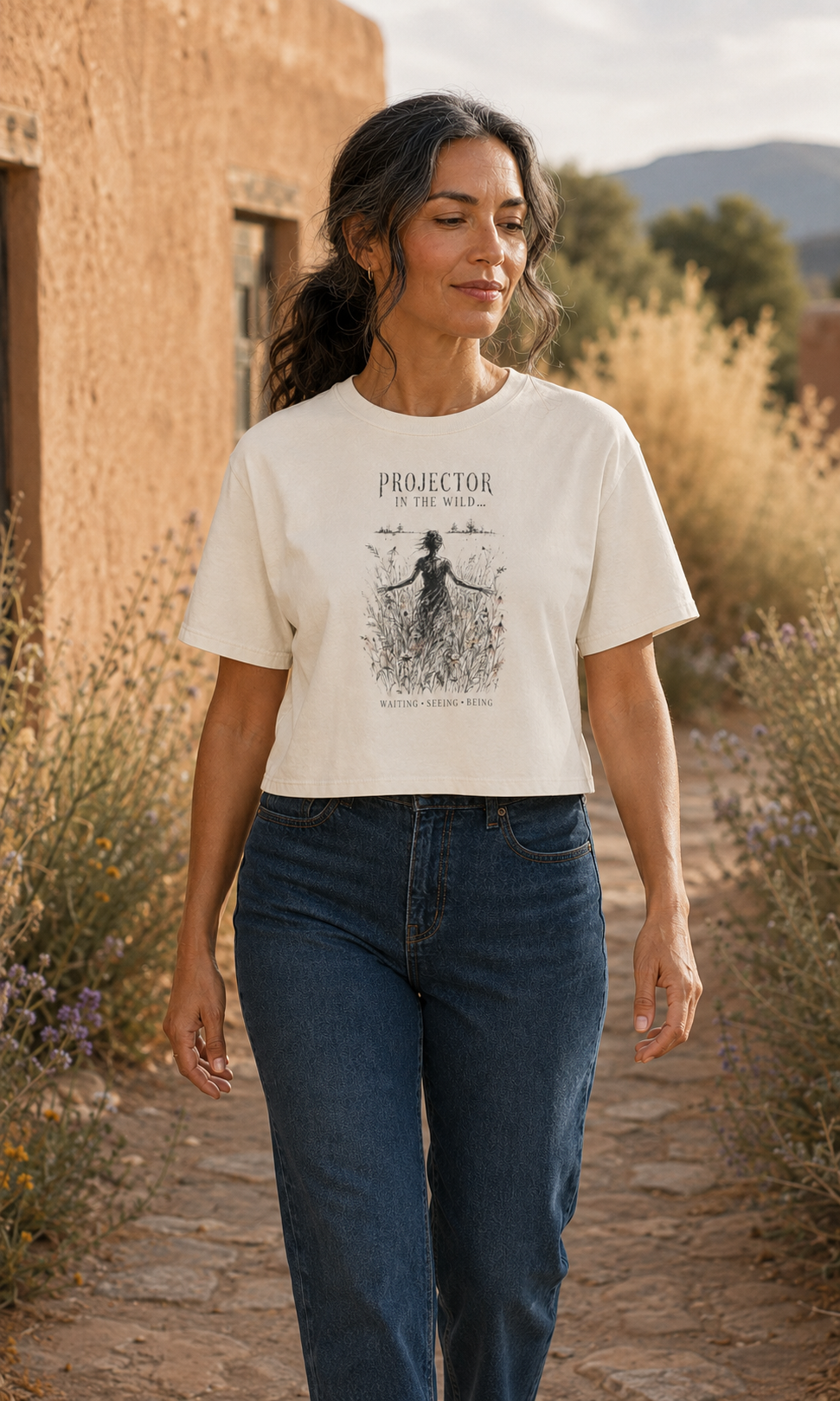 Projector in the Wild Crop Top ~ Waiting, Seeing, Being